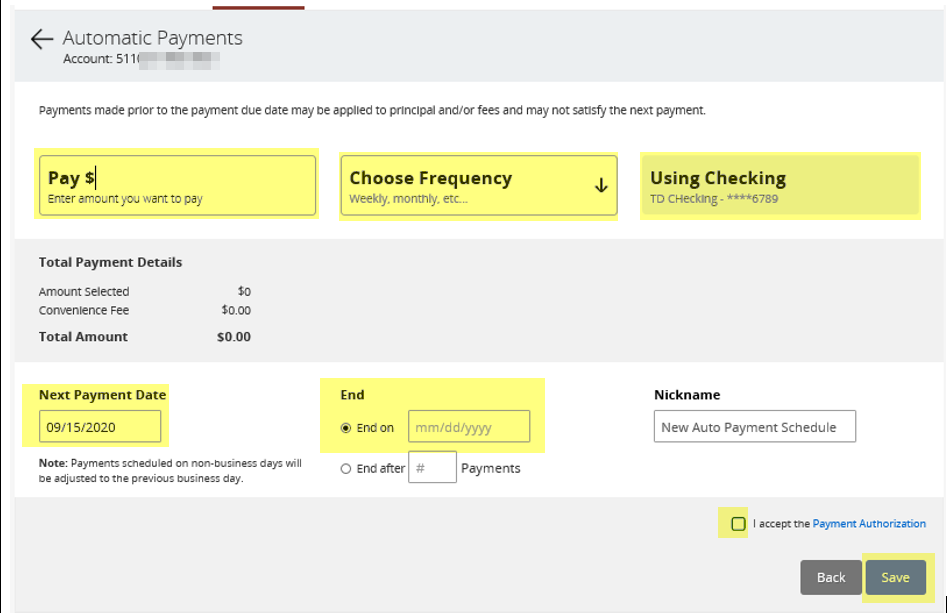 Bill Matrix Setting Up Changing Recurring Automatic Payments